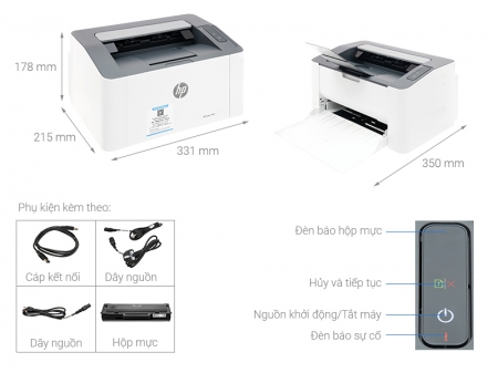 Máy in Laser Trắng Đen HP 107a